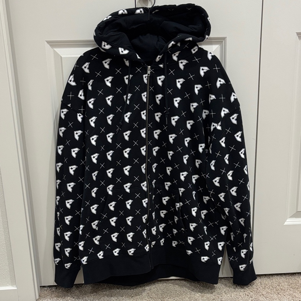 Black and White Patterned Hoodie